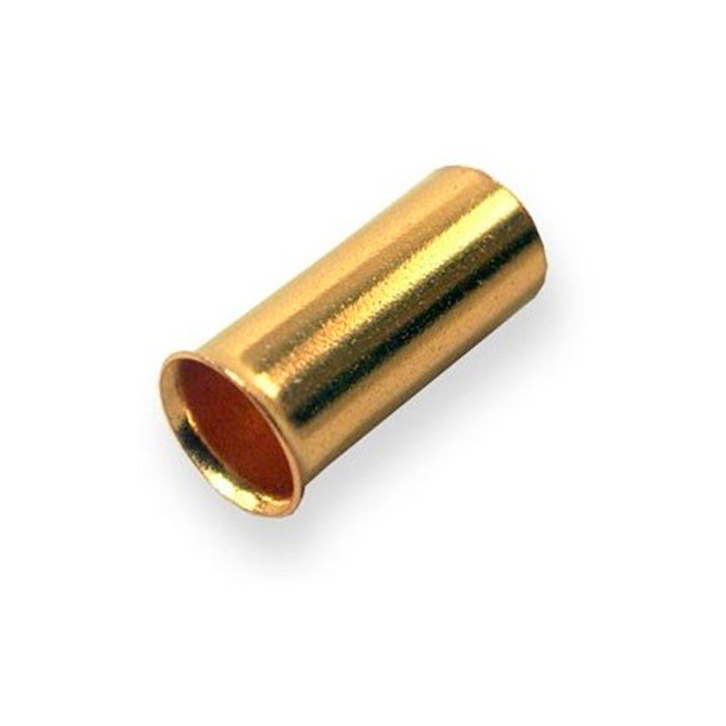 WBT-0437 10.0qmm Gold-Plated OFC Copper Wire End Sleeves – 10pcs, For Crimping, WBT
